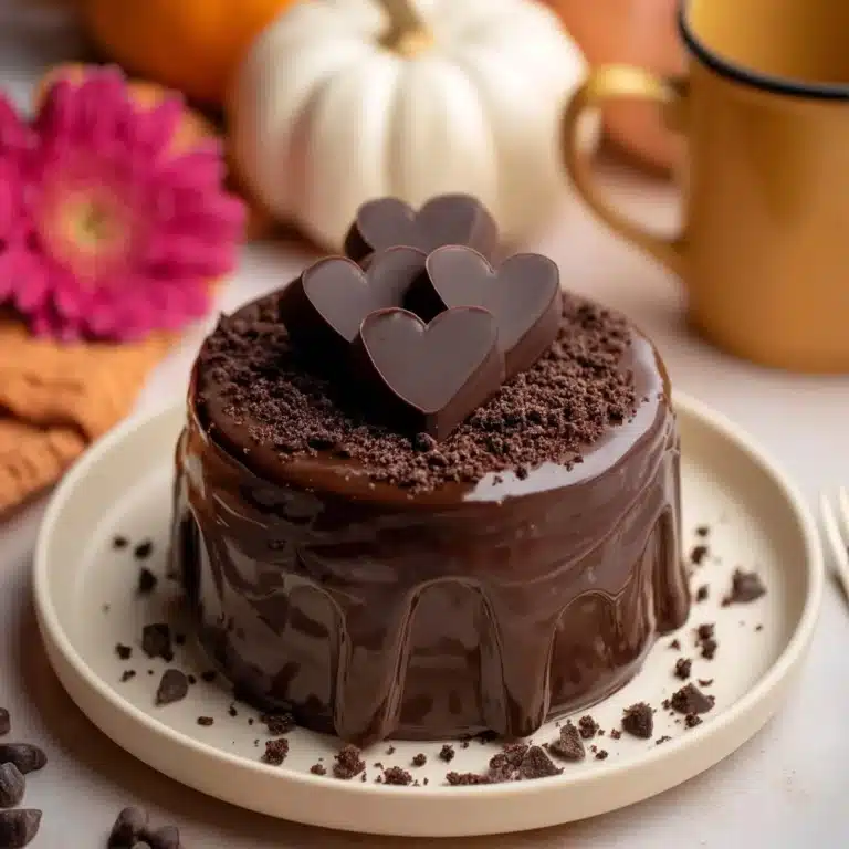 Heart-Topped Chocolate Pudding Cake Recipe