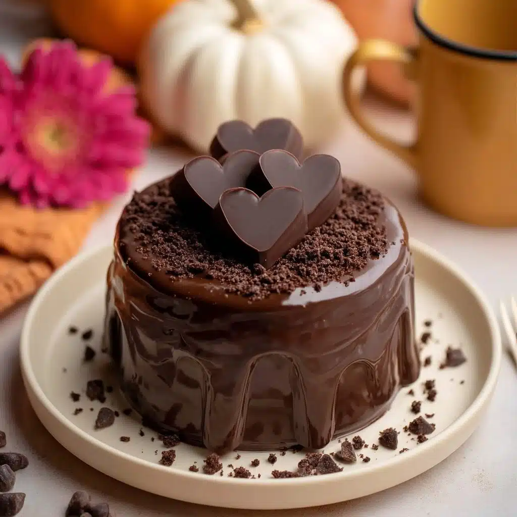 Heart-Topped Chocolate Pudding Cake Recipe