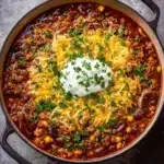 Cheesy Ground Beef Enchilada Chili Recipe