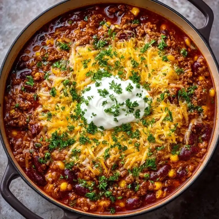 Cheesy Ground Beef Enchilada Chili Recipe