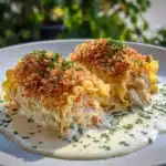 Fresh Crab Lasagna Roll-Ups with Creamy Parmesan Sauce Recipe