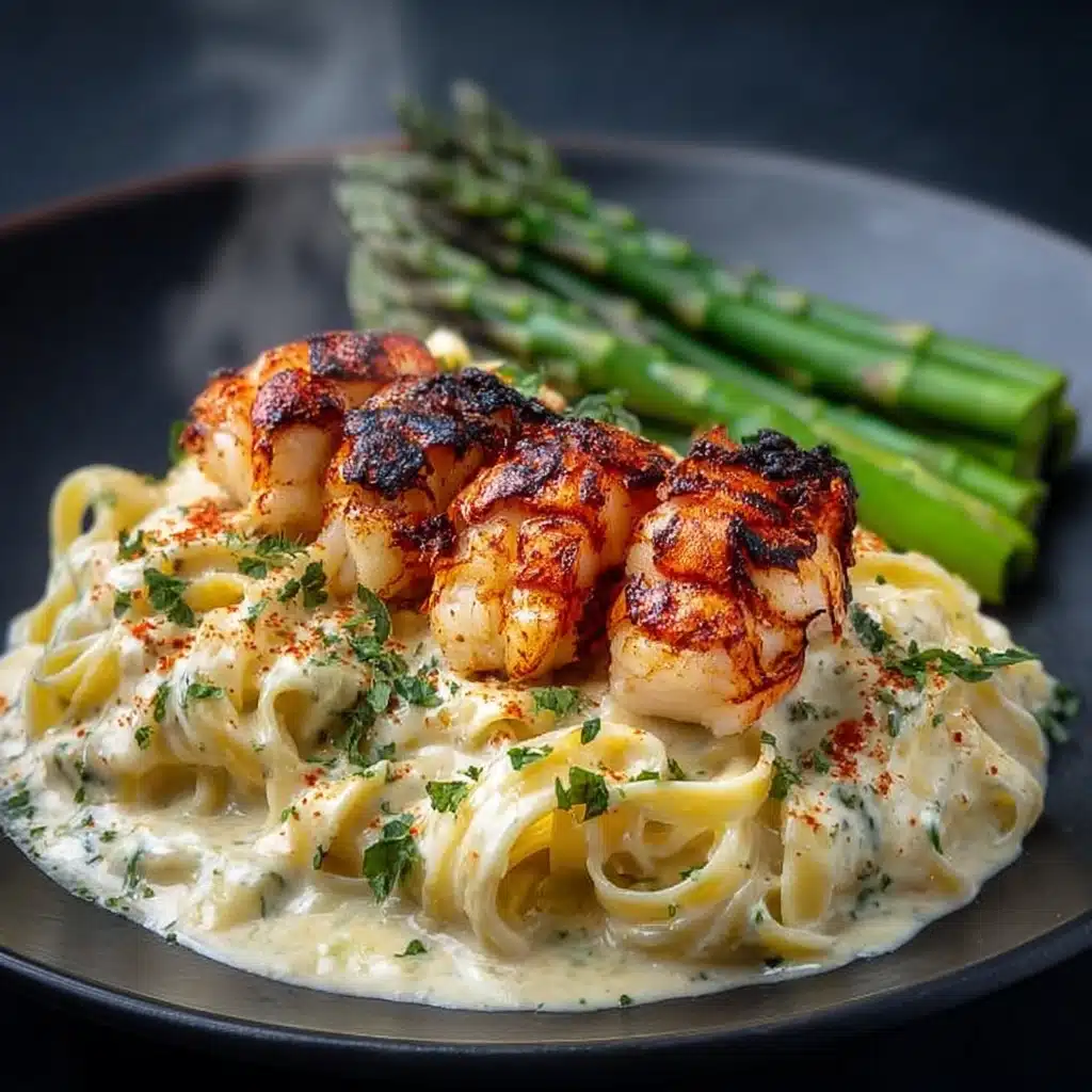 sta with Grilled Garlic Butter Asparagus Recipe