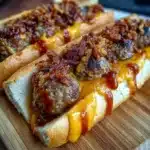 Bourbon BBQ Bacon Cheeseburger Meatball Subs Recipe