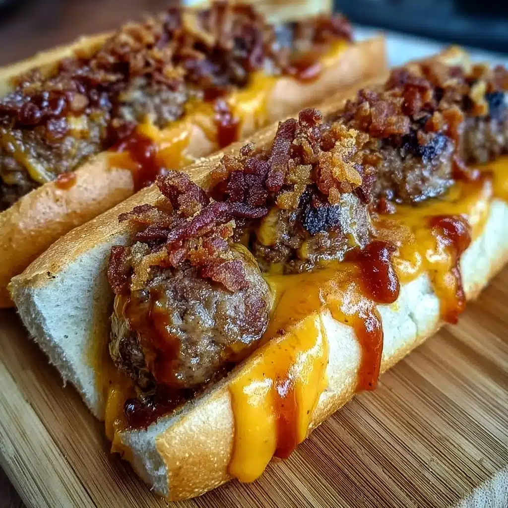 Bourbon BBQ Bacon Cheeseburger Meatball Subs Recipe