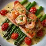 Salmon & Shrimp in Creamy White Wine Garlic Butter Sauce Recipe