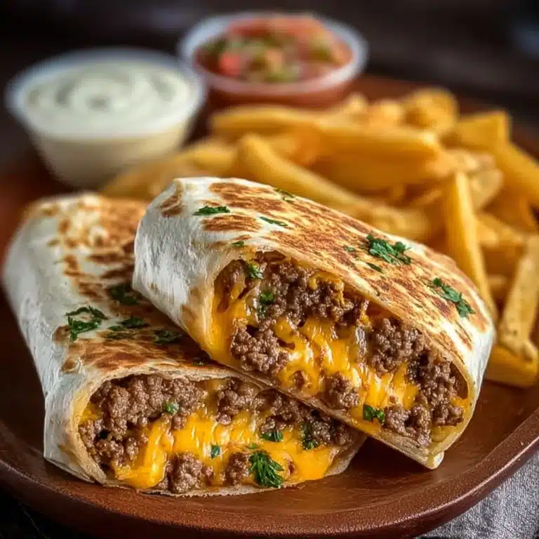 Cheesy Beef Burritos with Fries Recipe