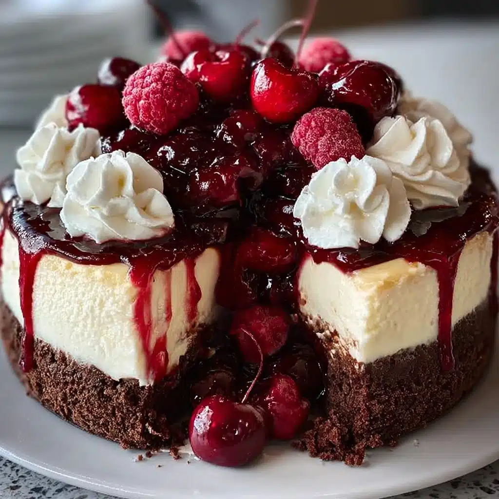 No-Bake Chocolate Cookie Crust Cheesecake with Berries Recipe - Recipe Image