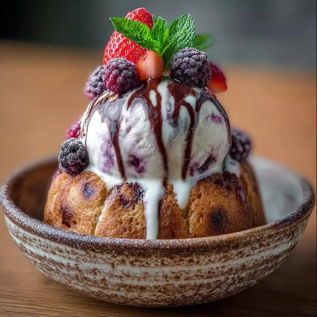 Berry Lava Cake with Ice Cream Recipe - Recipe Image