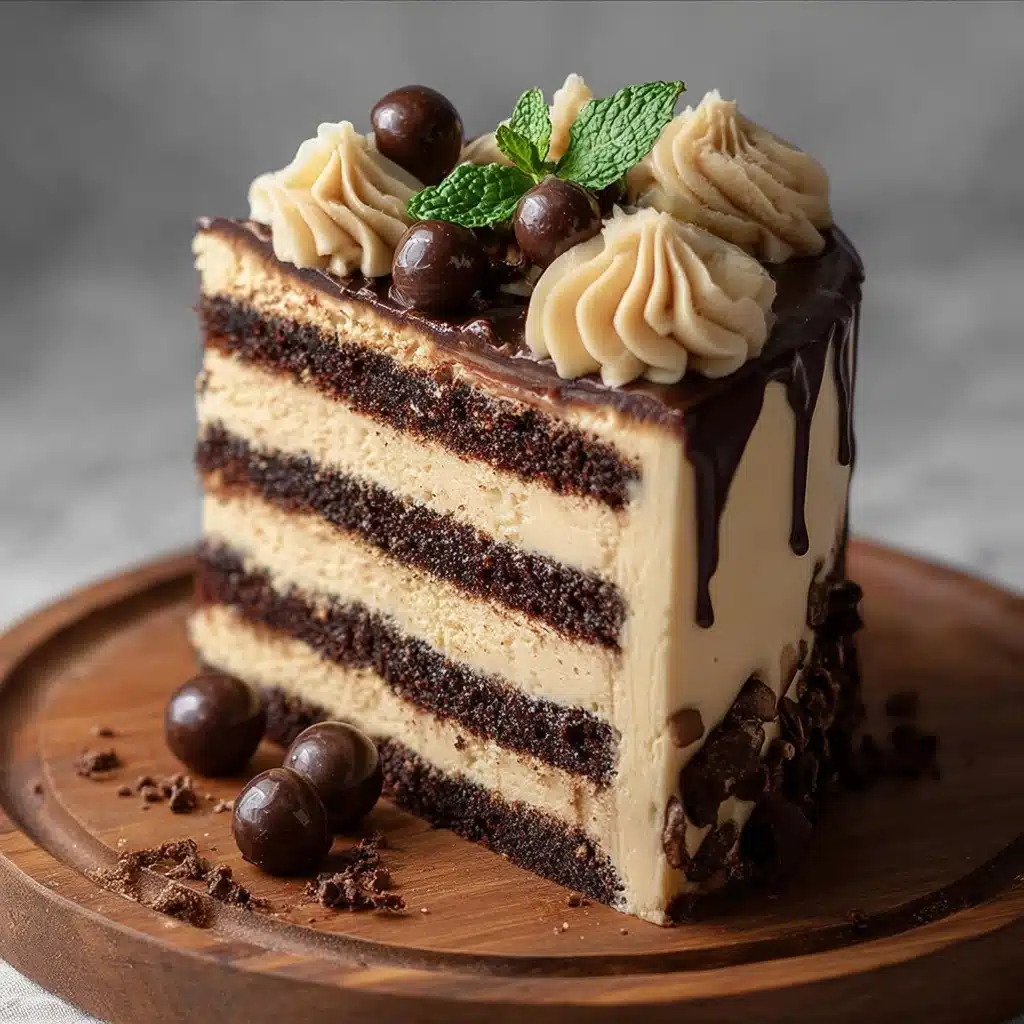 Chocolate Layer Cake with Vanilla Buttercream & Ganache Recipe - Recipe Image