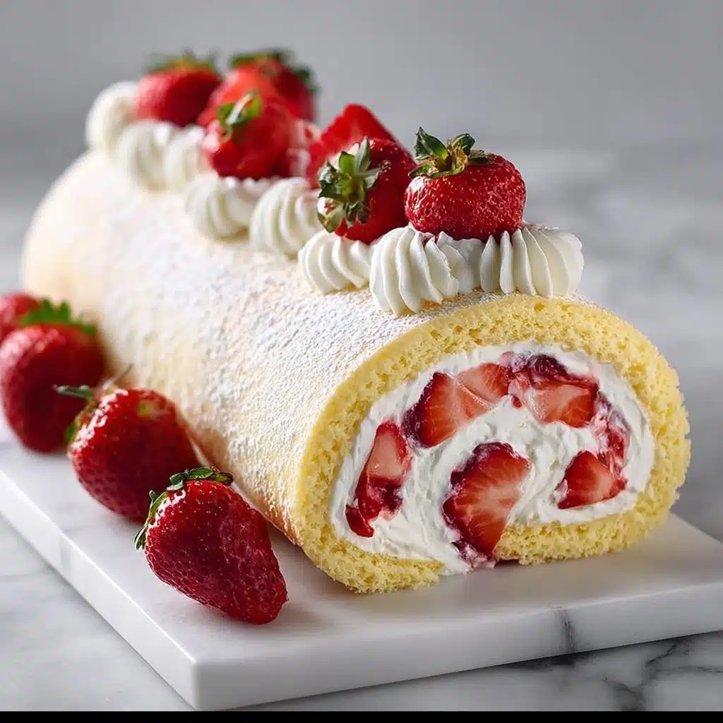 Strawberry Swiss Roll Cake Recipe