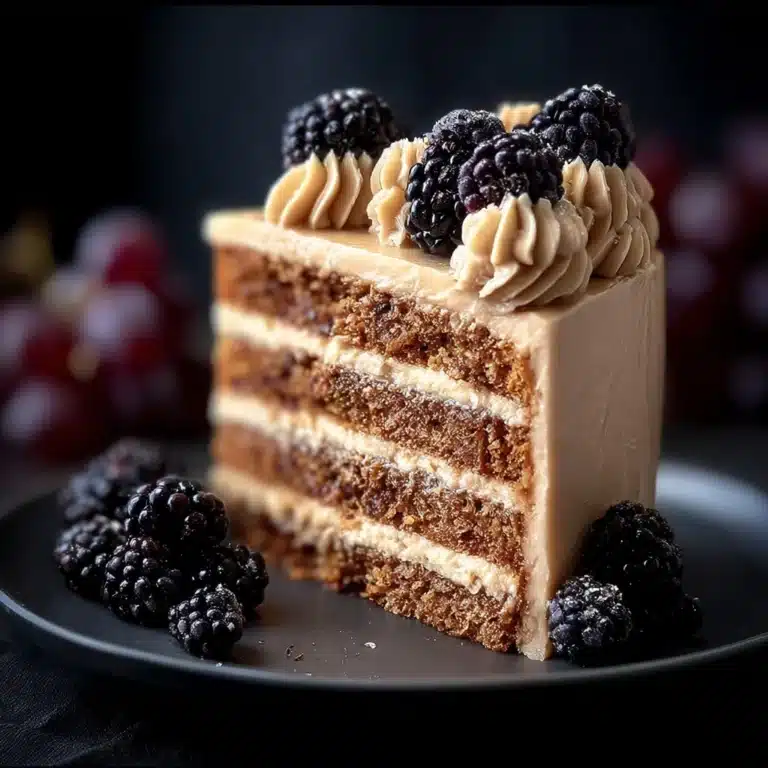Mocha Layer Cake with Coffee Buttercream & Blackberries Recipe