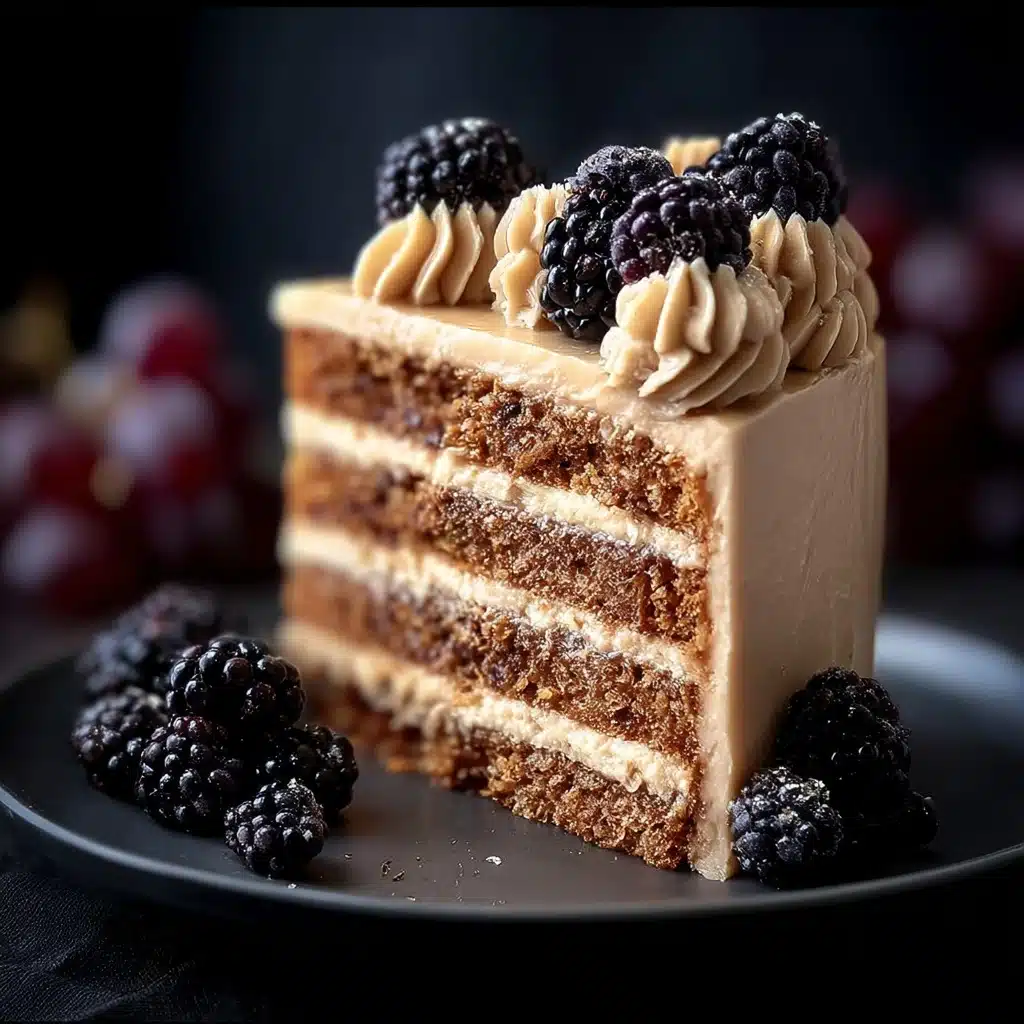 Mocha Layer Cake with Coffee Buttercream & Blackberries Recipe - Recipe Image
