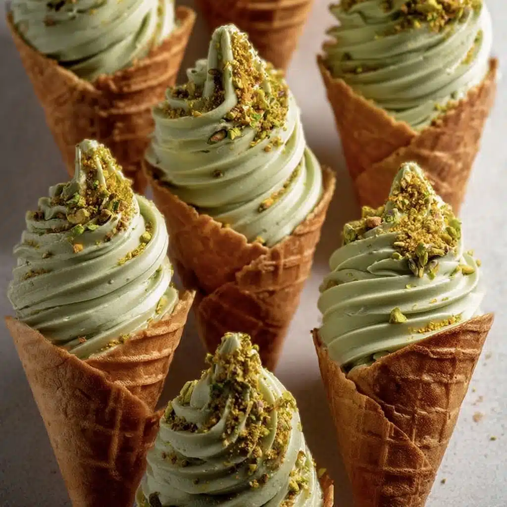 Pistachio Ricotta Mini Cones Recipe - Recipe Image