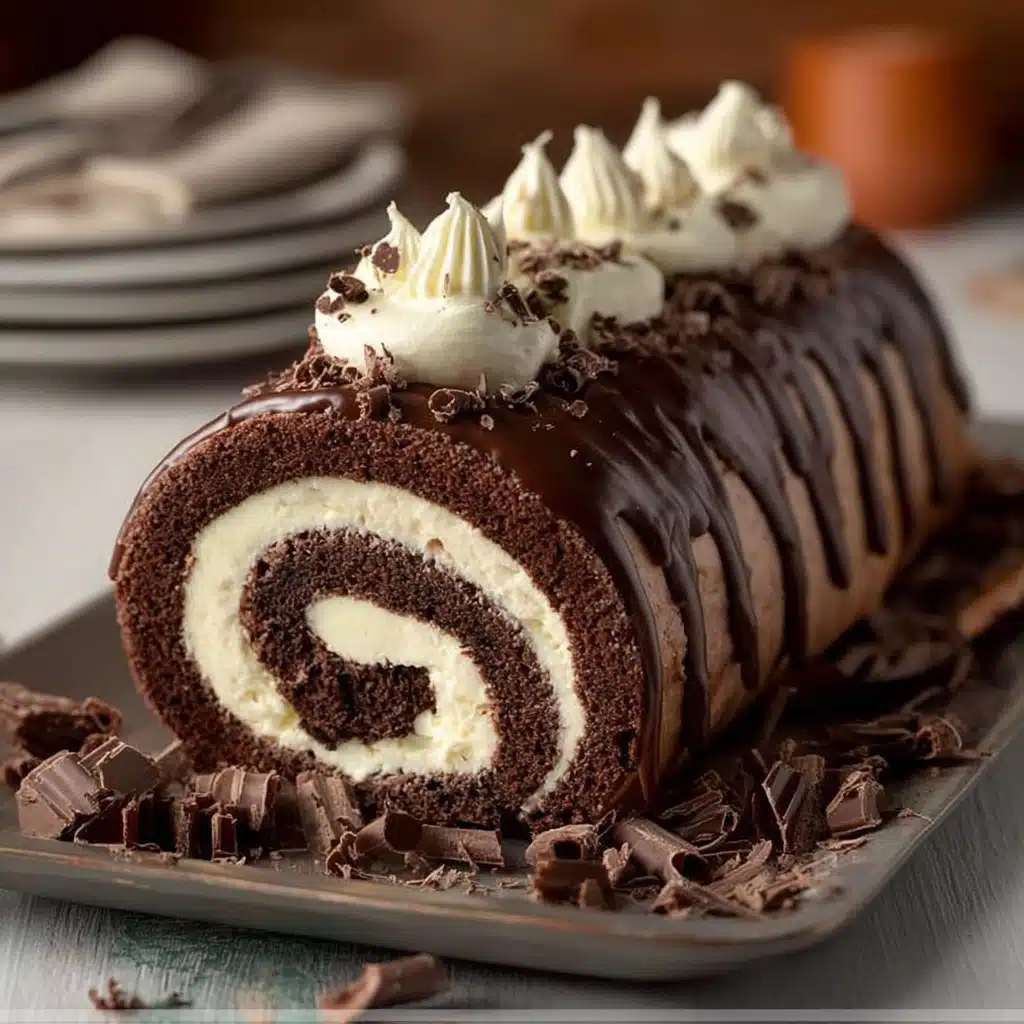 Chocolate Swiss Roll with Cream Recipe