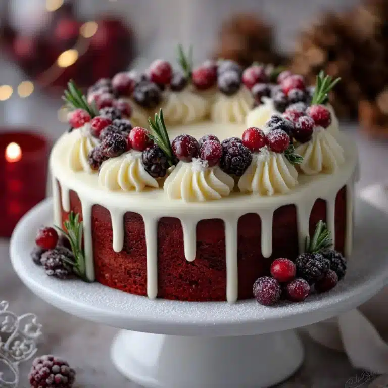 Red Velvet Christmas Wreath Cake Recipe