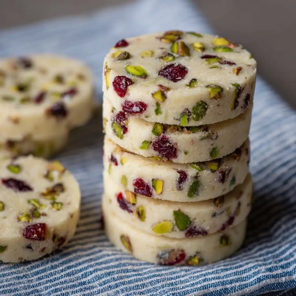 Cranberry Pistachio Shortbread Cookies Recipe - Recipe Image