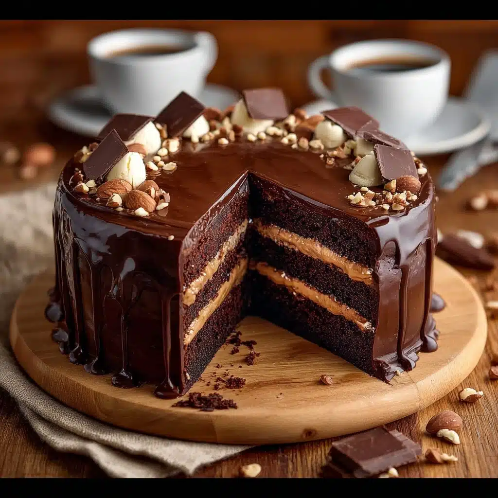 Chocolate Almond Ganache Cake Recipe