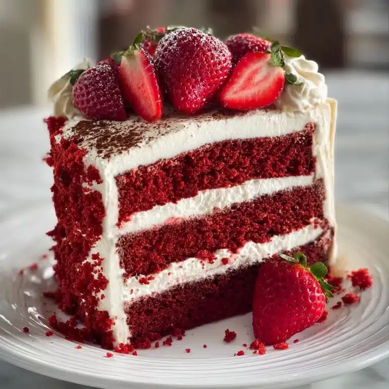 Red Velvet Cake with Strawberries Recipe