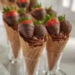 Chocolate Strawberry Dessert Cones Recipe