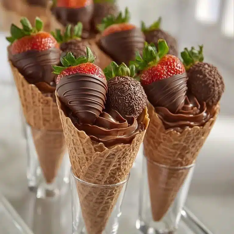 Chocolate Strawberry Dessert Cones Recipe