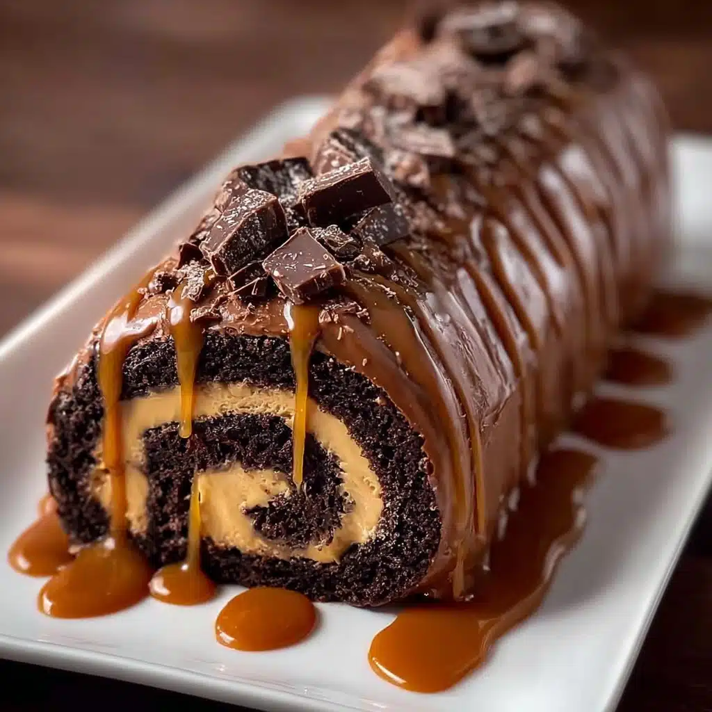 Chocolate Caramel Swiss Roll Recipe - Recipe Image