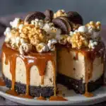 Salted Caramel Popcorn Oreo Cheesecake Recipe