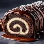 Chocolate Swiss Roll with Cream Filling & Ganache Recipe