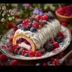 Berry Cream Roll Cake Recipe