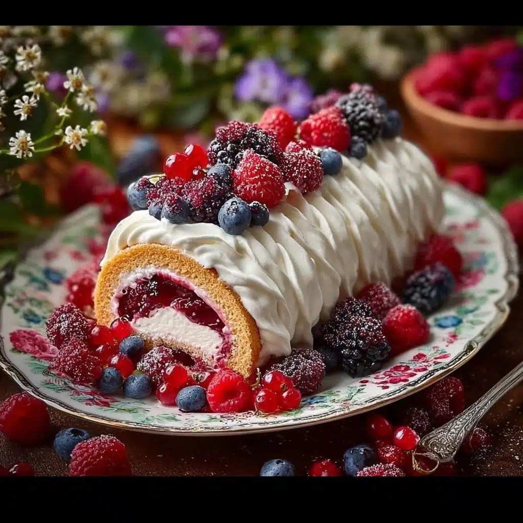 Berry Cream Roll Cake Recipe