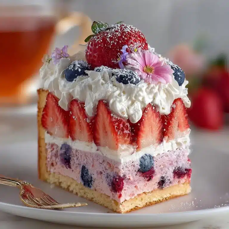 Strawberry & Berry Whipped Cream Cake Recipe