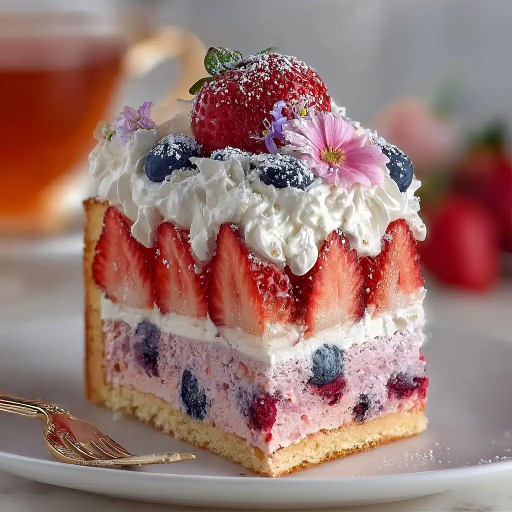 Strawberry & Berry Whipped Cream Cake Recipe - Recipe Image