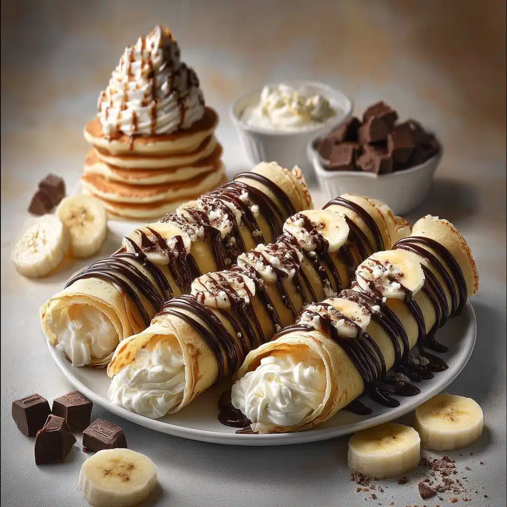 Chocolate Drizzled Banana Cream Crepes Recipe