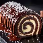 Chocolate Swiss Roll with Cream Filling & Ganache Recipe