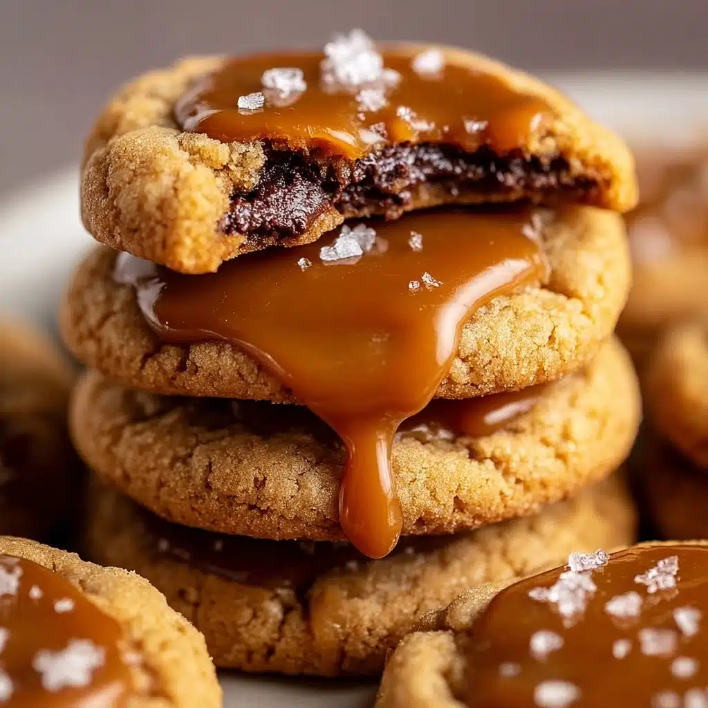 Peanut Butter Cookies with Salted Caramel Drizzle Recipe