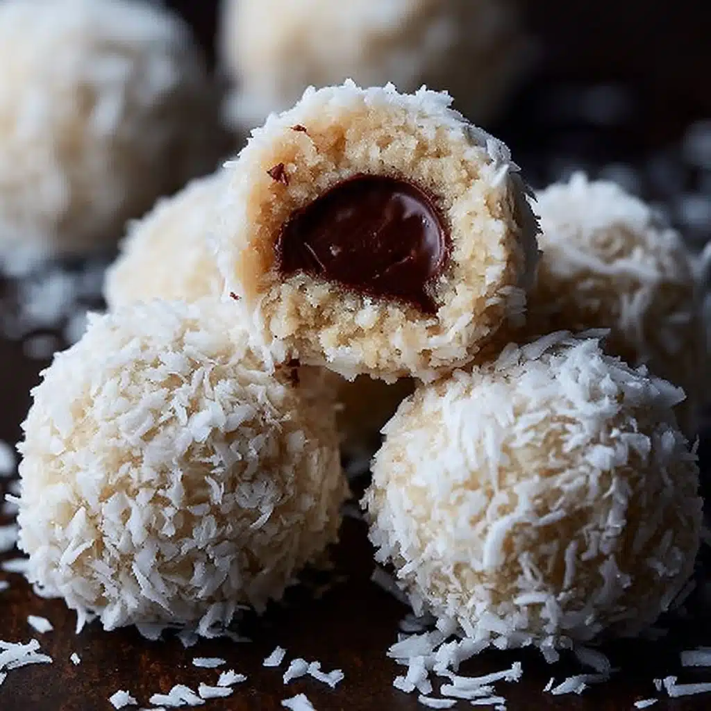 No Bake Coconut Cookie Balls with Chocolate Centers Recipe