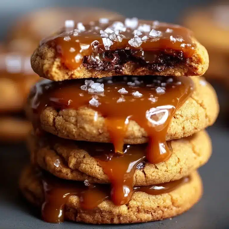 Peanut Butter Cookies with Salted Caramel Drizzle Recipe