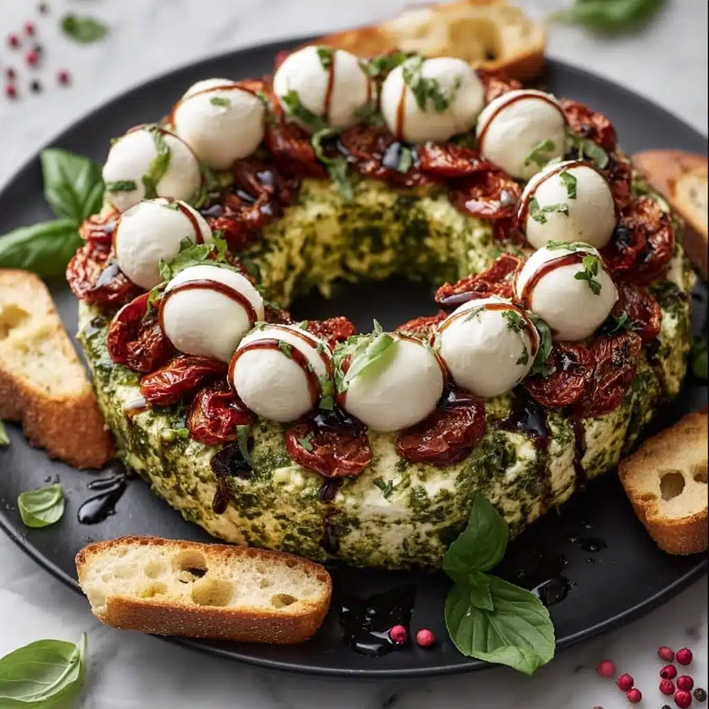 Mediterranean Holiday Wreath Dip Recipe - Recipe Image