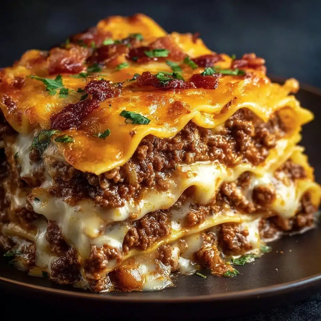 Parmesan Garlic Bacon Cheeseburger Lasagna Recipe