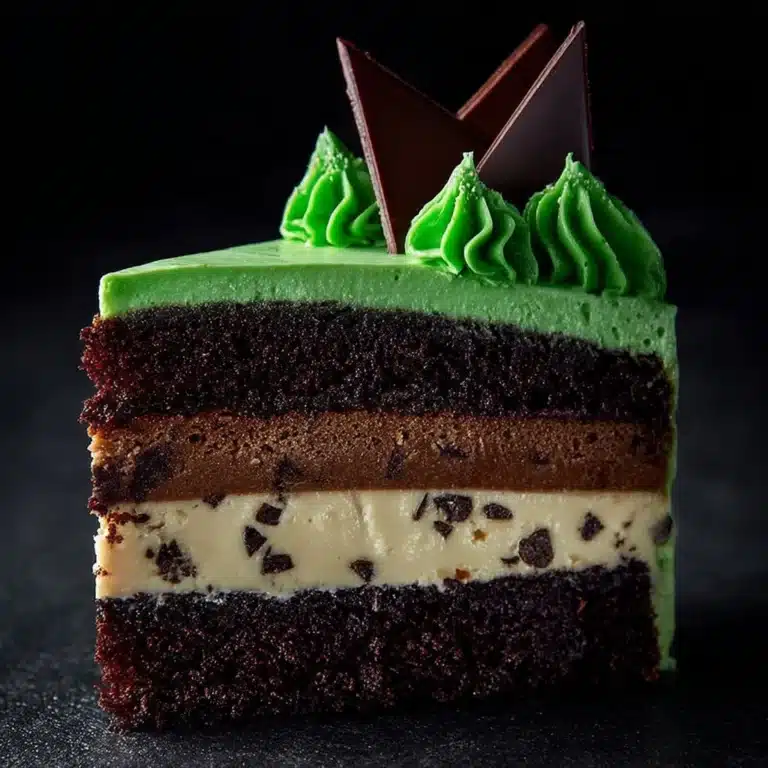 Mint Chocolate Fudge Cheesecake Cake Recipe