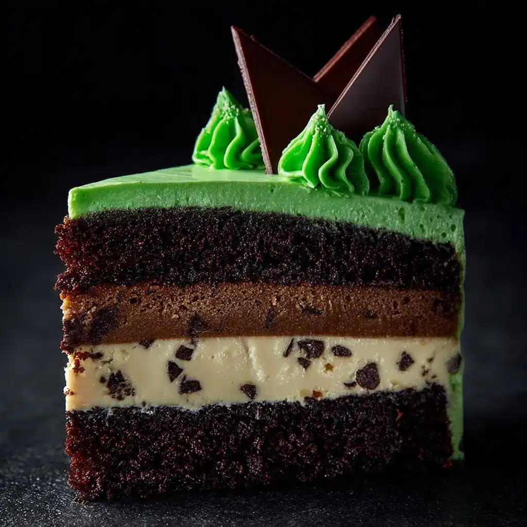 Mint Chocolate Fudge Cheesecake Cake Recipe