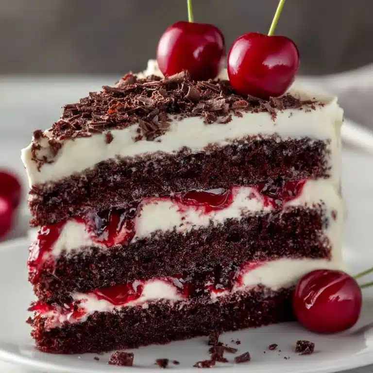 Black Forest Cake with whipped cream frosting Recipe