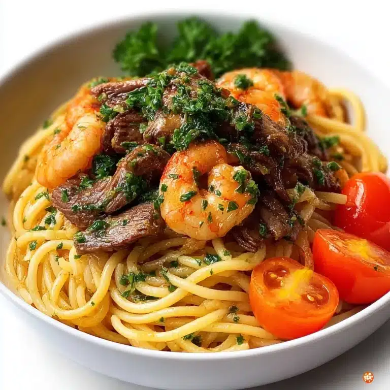 Cajun Shrimp and Steak Alfredo Pasta Recipe