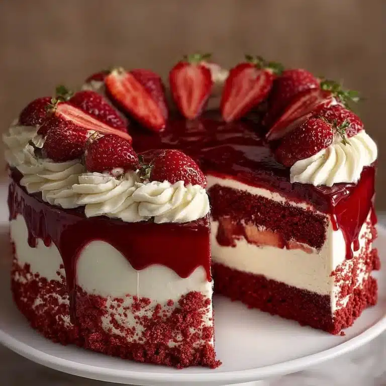 Red Velvet Strawberry Cream Cake Recipe
