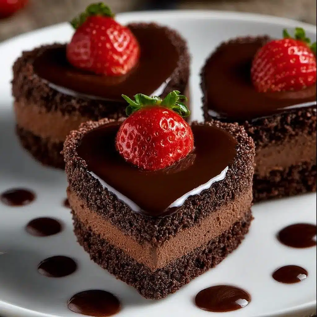 Heart-Shaped Chocolate Cakes with Strawberries Recipe