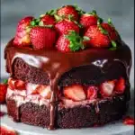 Strawberry Chocolate Cake with Strawberry Filling Recipe