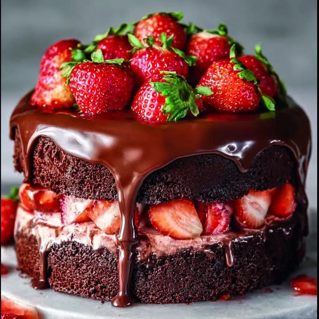 Strawberry Chocolate Cake with Strawberry Filling Recipe