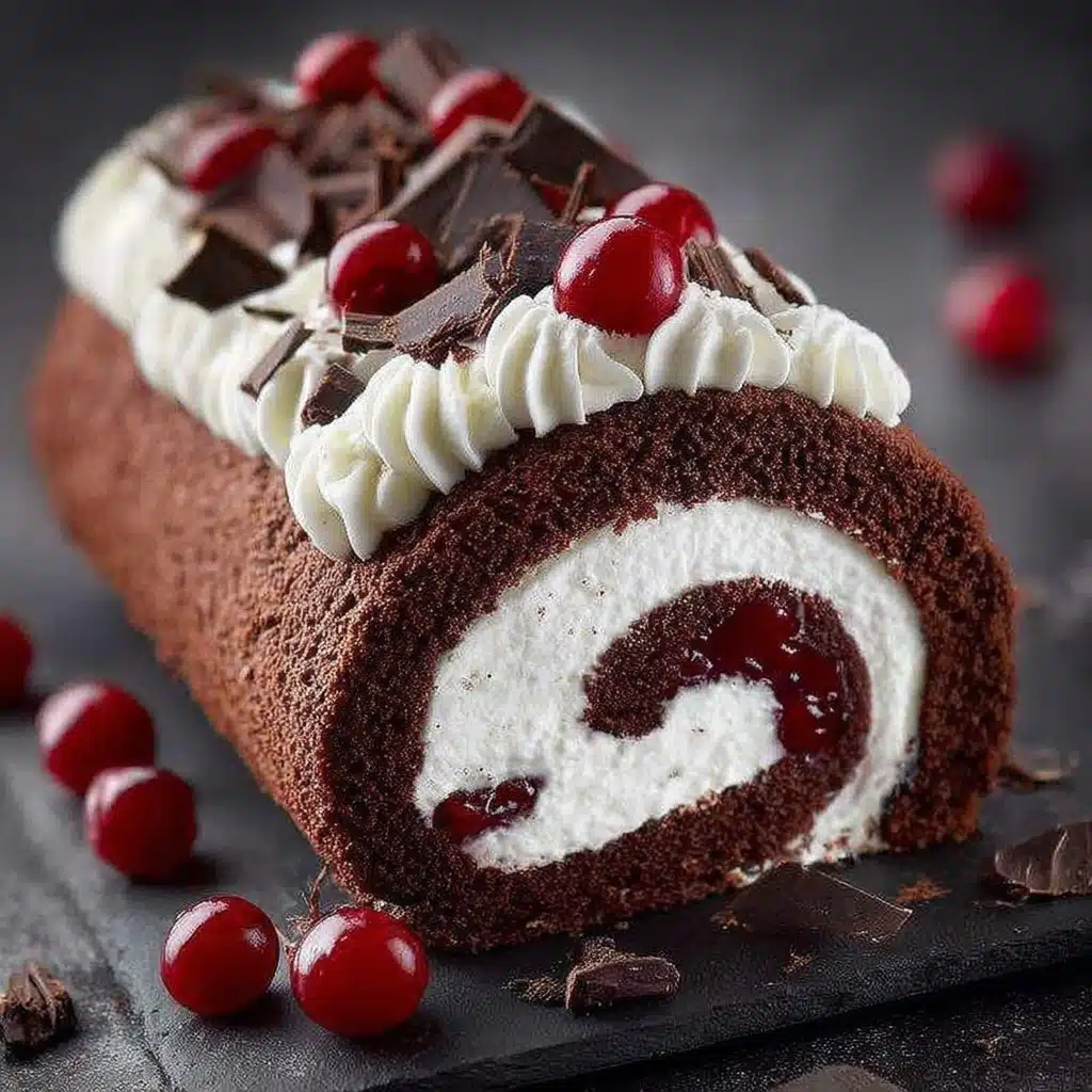 Heavenly l Black Forest Roll Cake Recipe