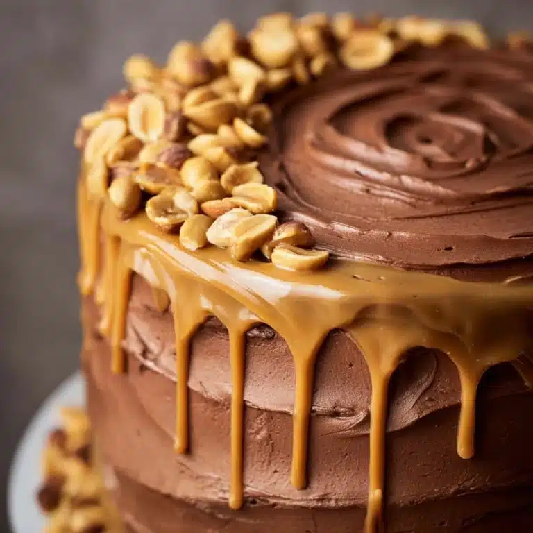 Luscious Peanut Chocolate Caramel Cake Recipe