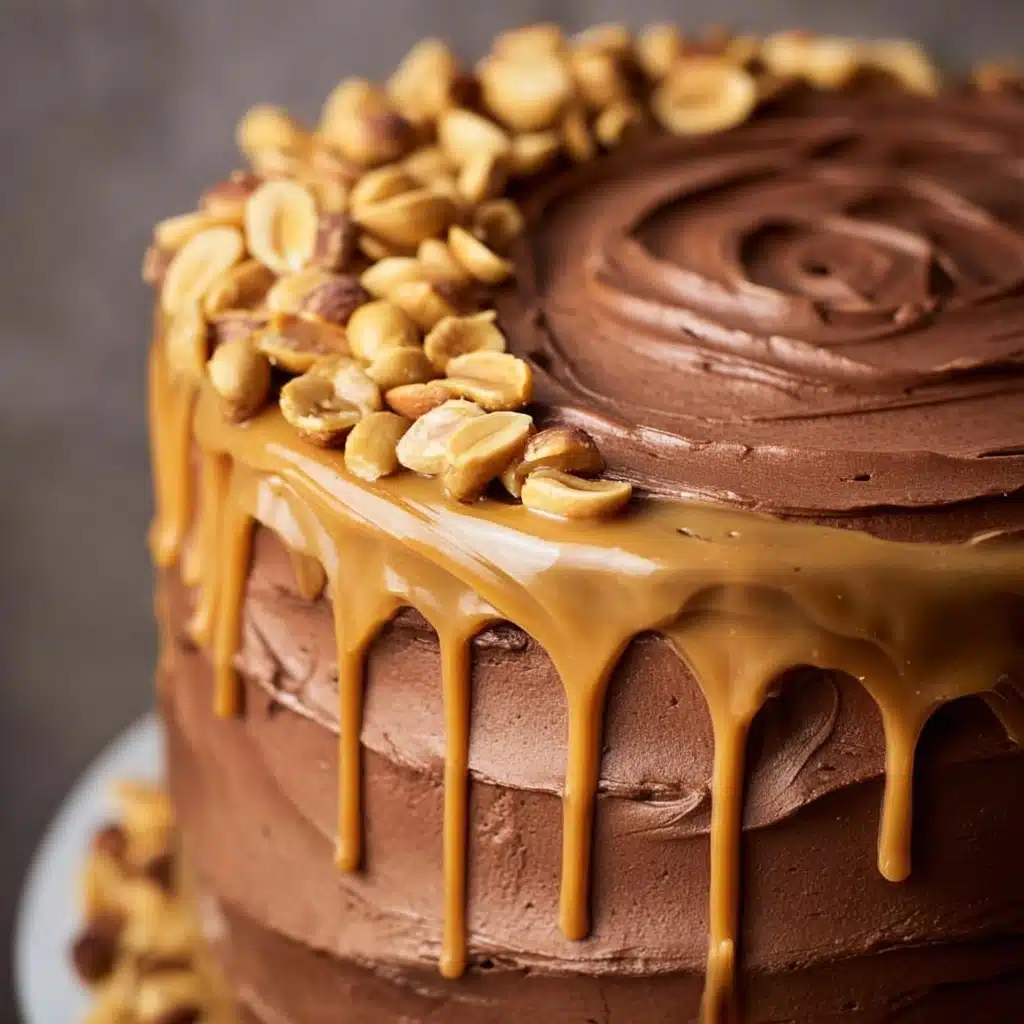 Luscious Peanut Chocolate Caramel Cake Recipe - Recipe Image