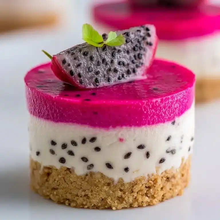 No-Bake Dragon Fruit Mini Cheesecakes Recipe